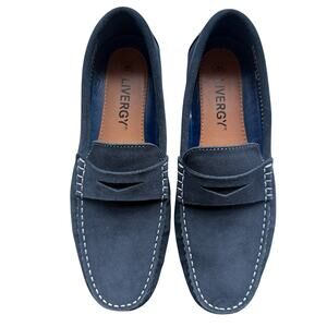 Livergy Men's Blue Suede Slip On Boat Shoe Loafers Size 8
